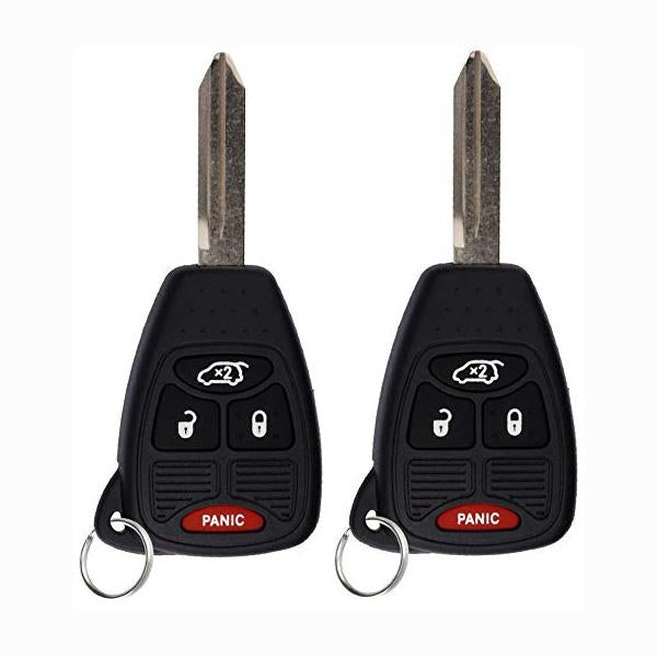 2 X Packs Compatible 4 Button Remote Head Key For 2010 Jeep Wrangler 