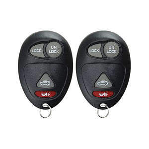 2 x 2003 Buick Rendezvous - FFC Number L2C0007T 4 Button Keyless Entry Remote with Trunk Compatible Replacement